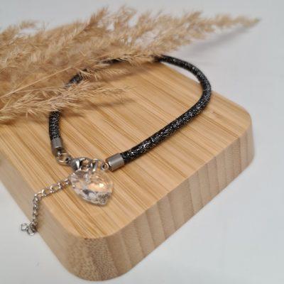 Crystal  heart sivo/ črna Zagležnica