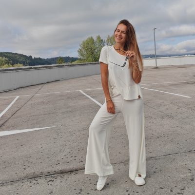 Hlače Jin_off white