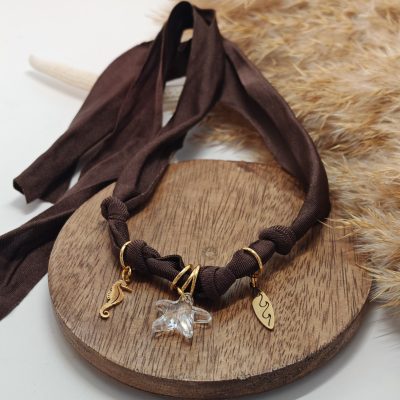 Poletni CHOKER z morsko zvezdo, morskim konjičkom in srfom